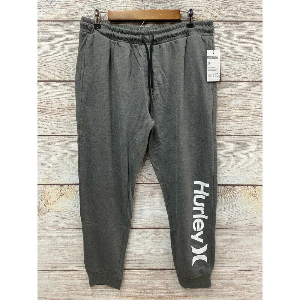 Hurley Lounge Pants Mens Size Small Grey French Terry Knit One & Only Pants New